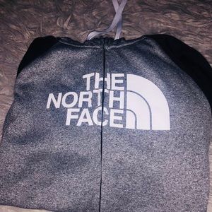 Grey and black north face sweater